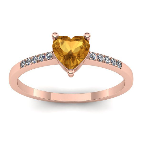 Inel cu citrin inima