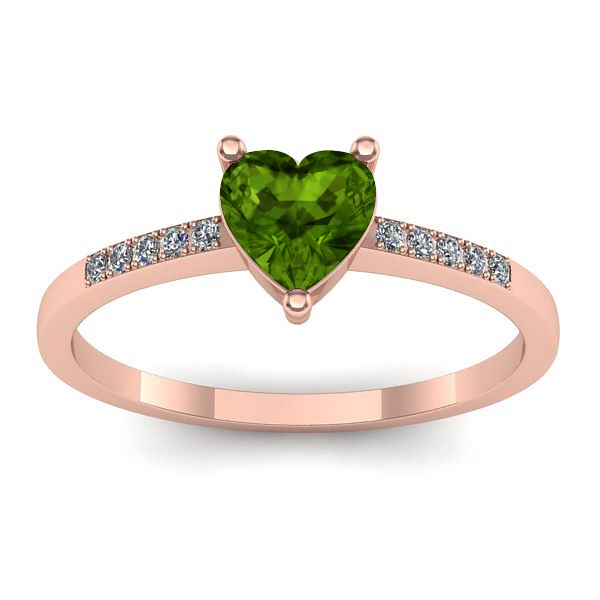 Inel cu peridot inima