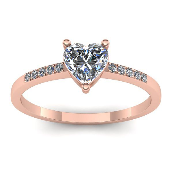 Inel de logodna cu safir alb inima