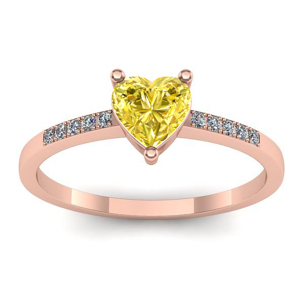 Inel cu safir galben inima