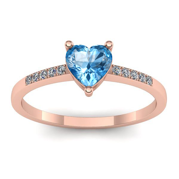 Inel de logodna cu topaz blue inima