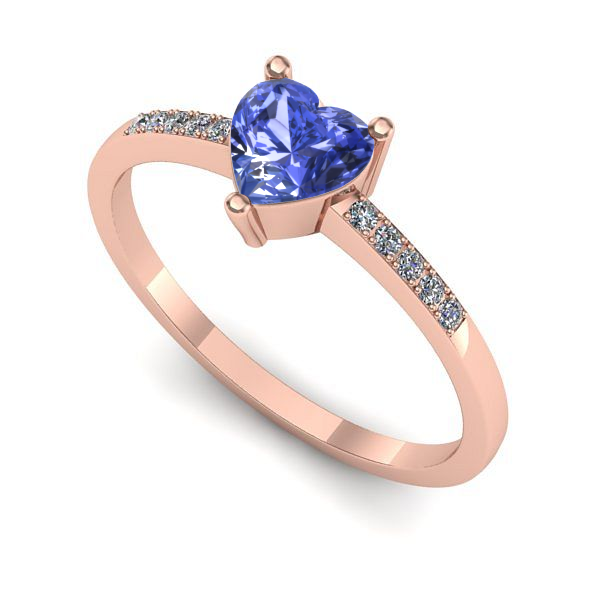 Inel de logodna din aur roz cu tanzanit