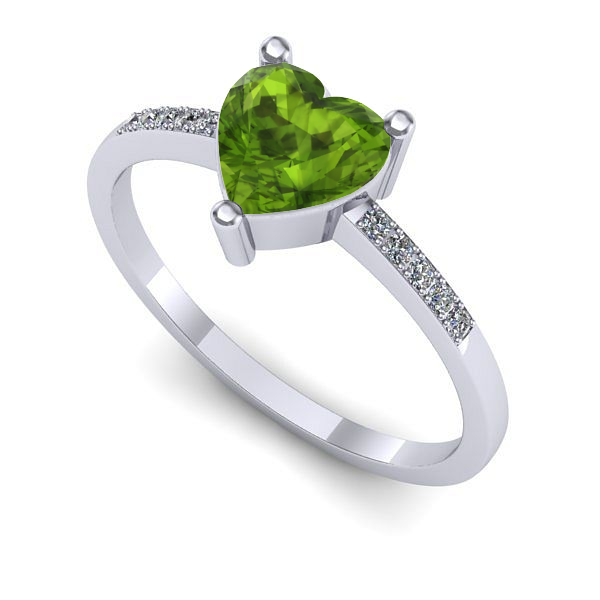 Inel din aur alb cu peridot