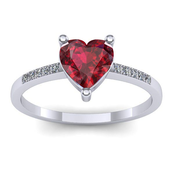 Inel de logodna cu rubin inima