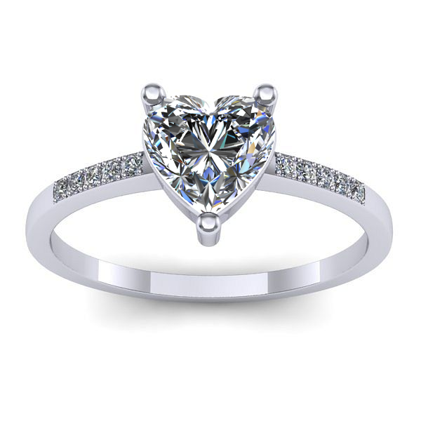 Inel cu diamant de laborator inima