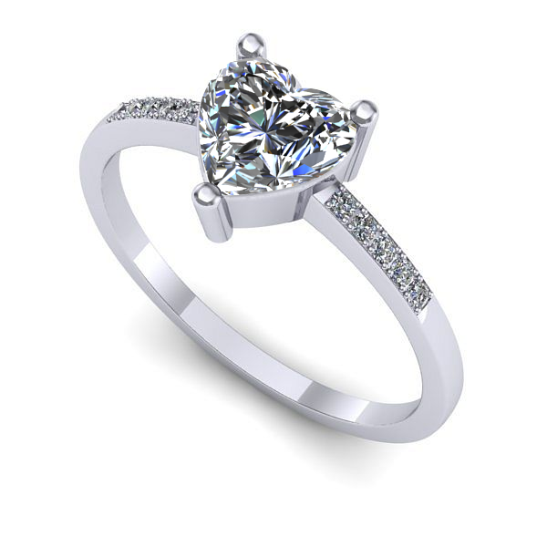 Inel din aur alb cu safir alb