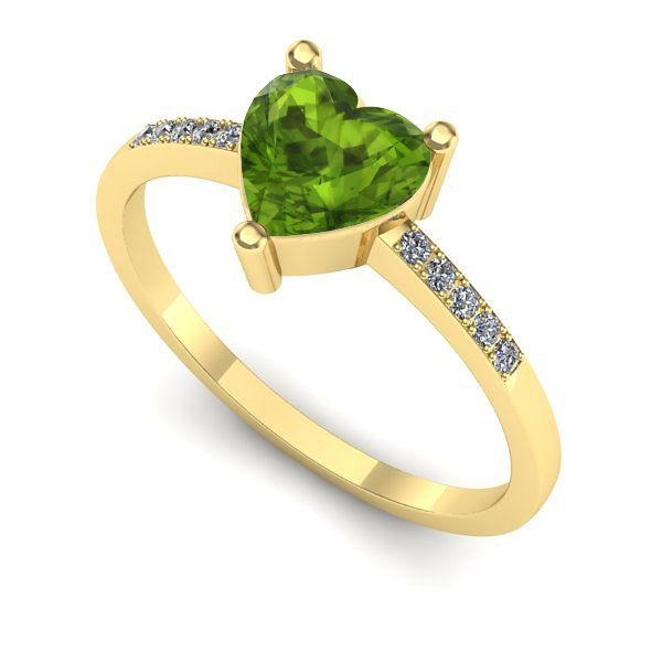 Inel de logodna din aur galben cu peridot