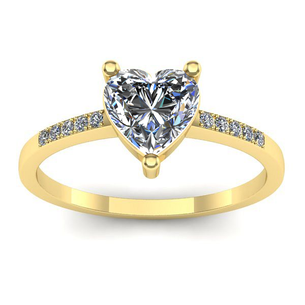 Inel de logodna cu diamant de laborator inima