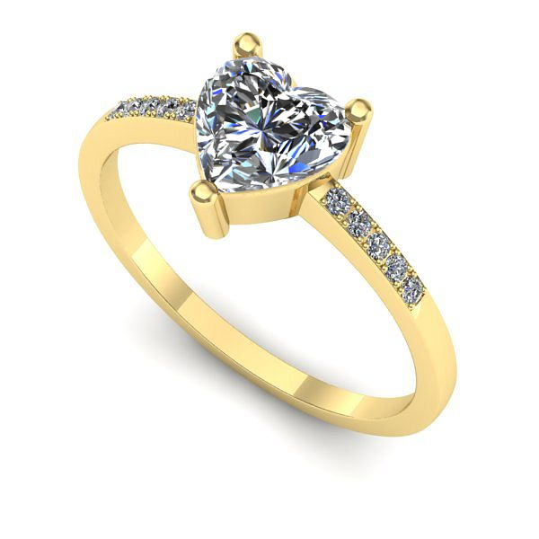 Inel logodna din aur galben cu diamant de laborator