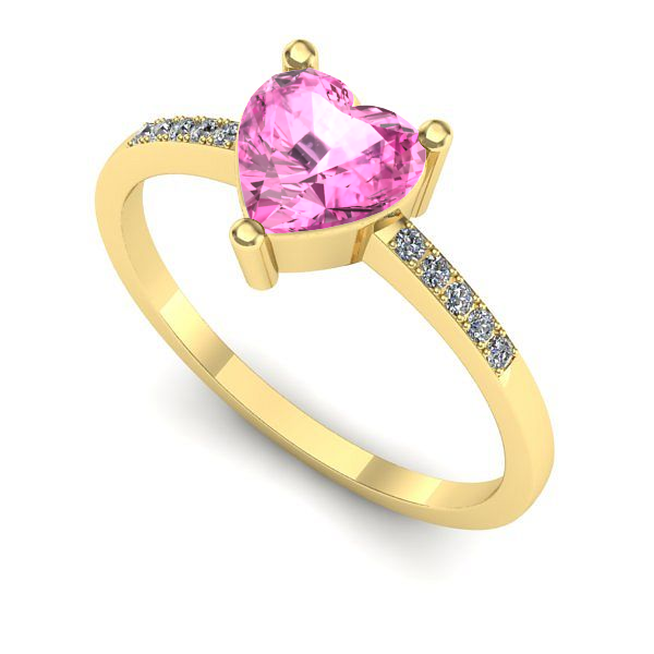 Inel din aur galben cu safir roz