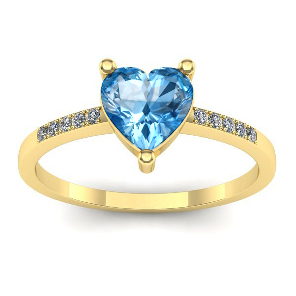 Inel de logodna cu topaz blue inima