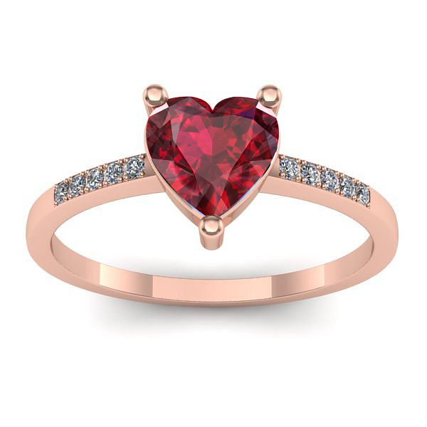 Inel logodna cu rubin inima