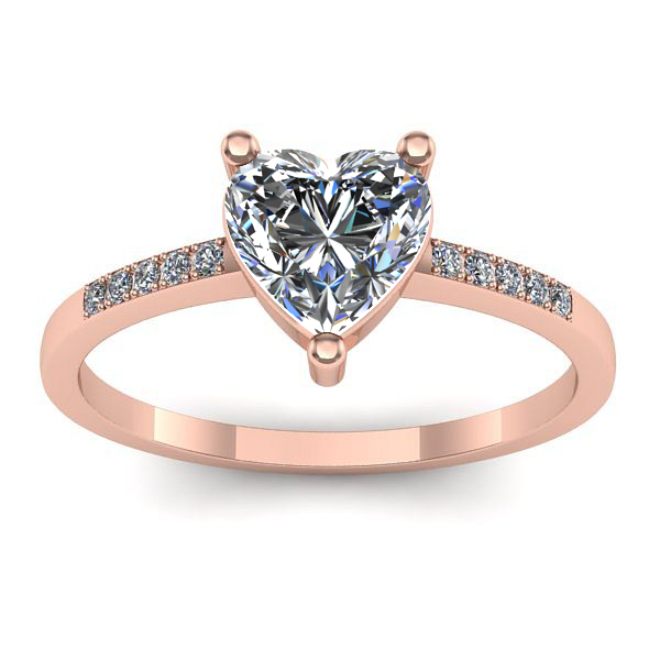 Inel cu safir alb inima