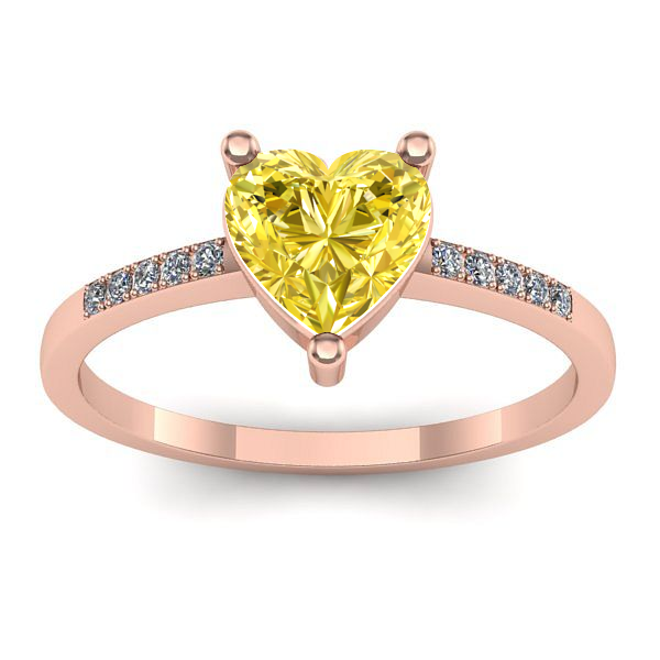 Inel logodna cu safir galben inima