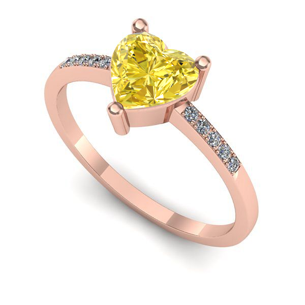 Inel din aur roz cu safir galben