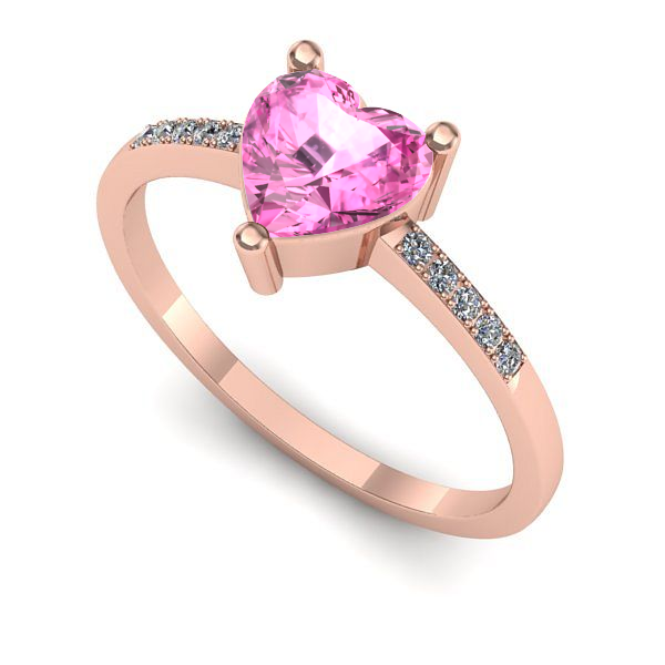 Inel din aur roz cu safir roz