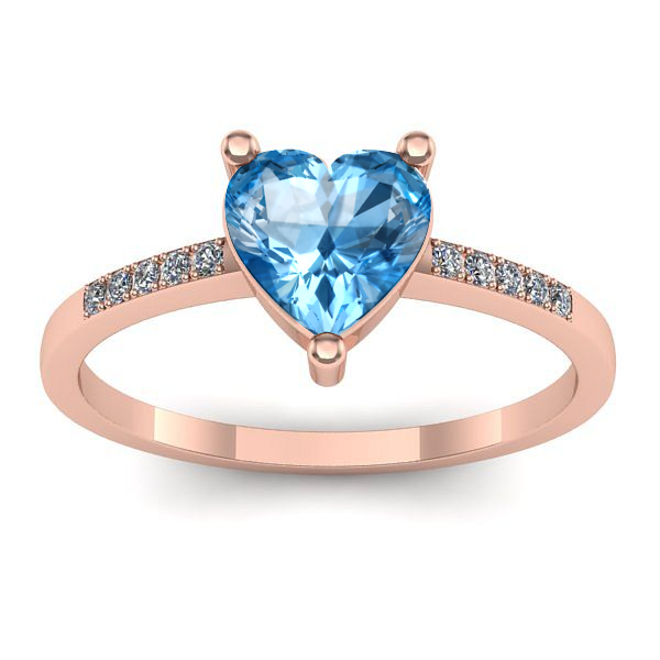Inel de logodna cu topaz blue inima