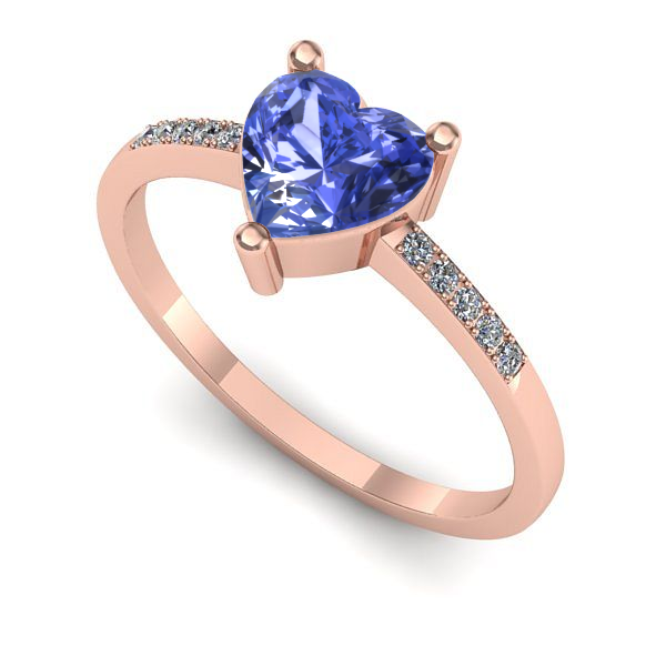 Inel logodna din aur roz cu tanzanit