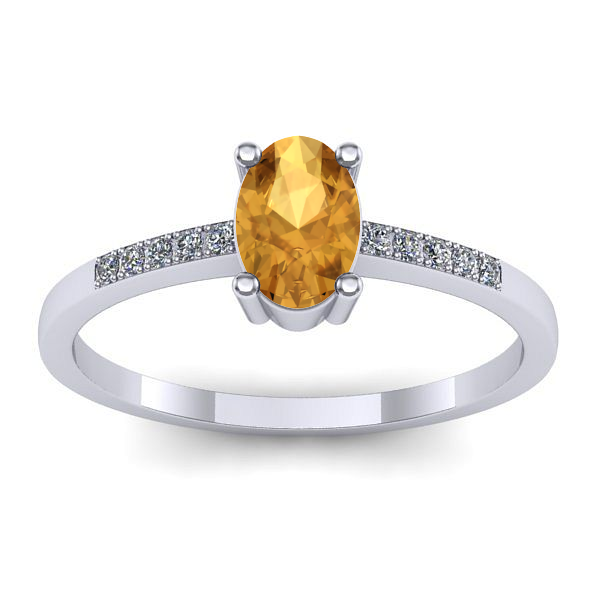 Inel de logodna cu citrin oval