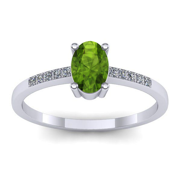 Inel logodna cu peridot oval