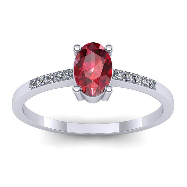 Inel logodna cu rubin oval