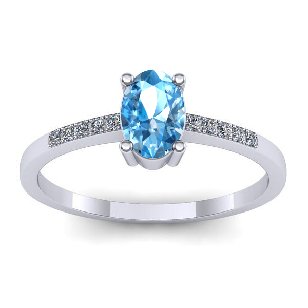 Inel de logodna cu topaz blue oval
