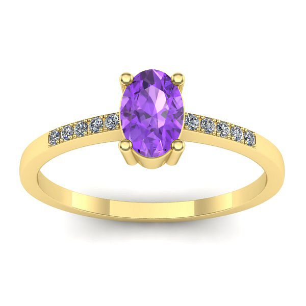 Inel de logodna cu ametist oval