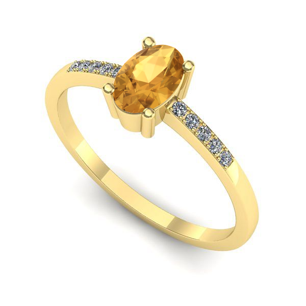 Inel din aur galben cu citrin