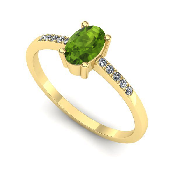 Inel din aur galben cu peridot