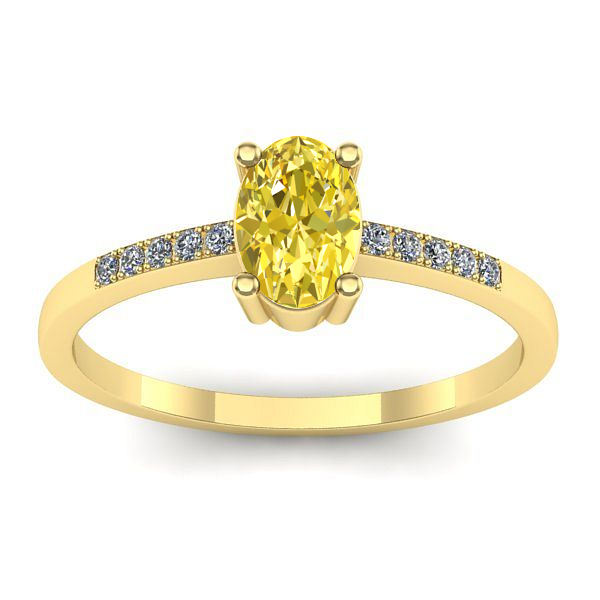 Inel cu safir galben oval