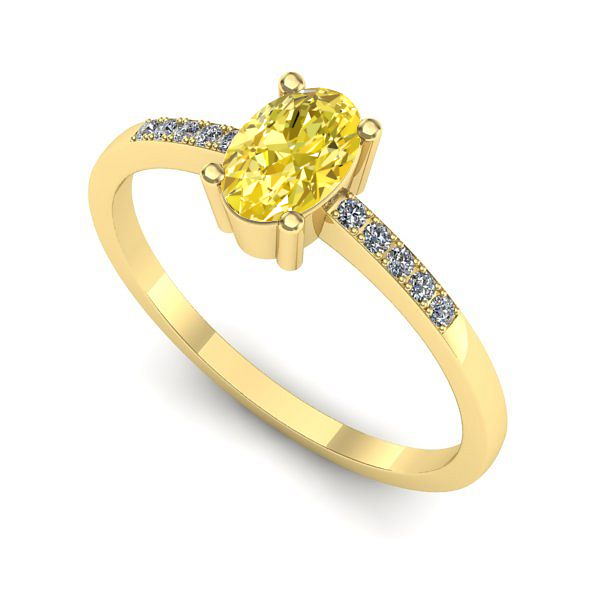 Inel din aur galben cu safir galben