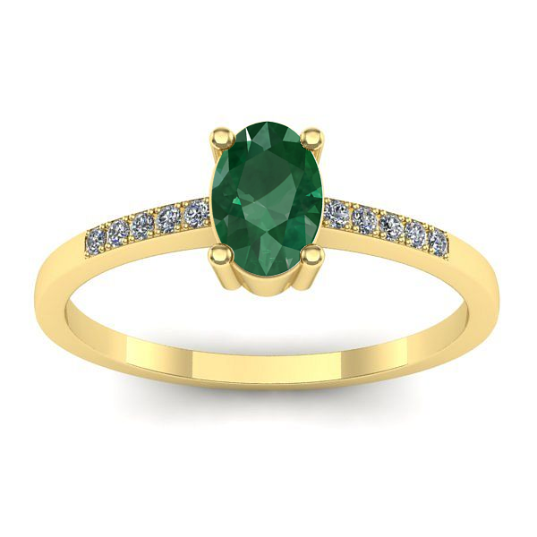 Inel logodna cu smarald oval
