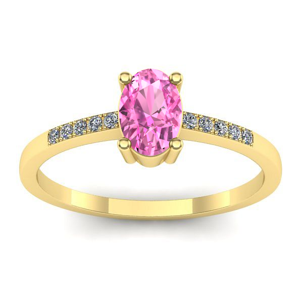 Inel cu safir roz oval