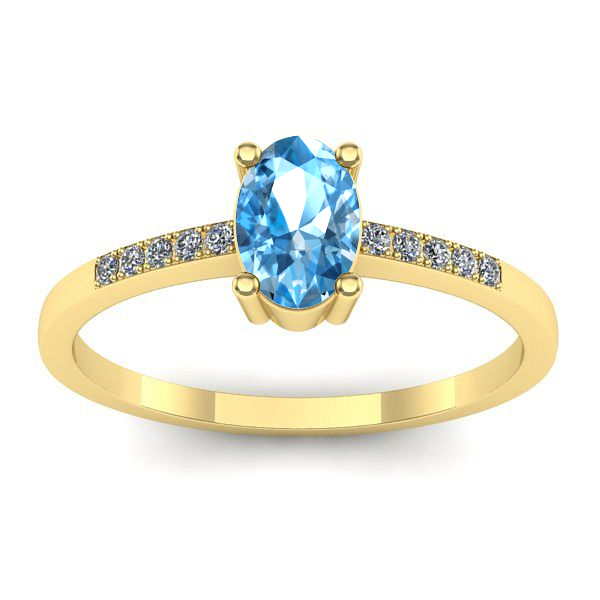 Inel cu topaz blue oval