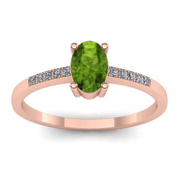 Inel cu peridot oval