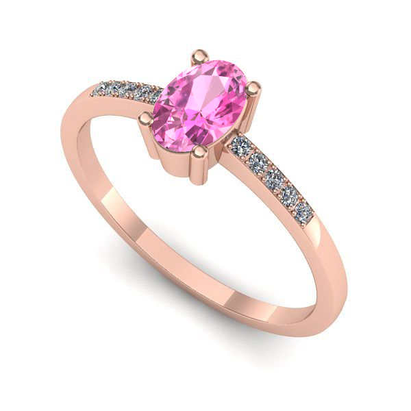 Inel din aur roz cu safir roz