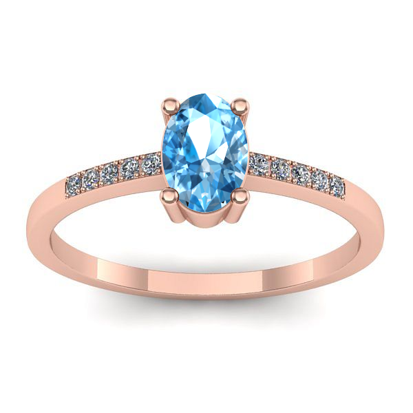 Inel cu topaz blue oval