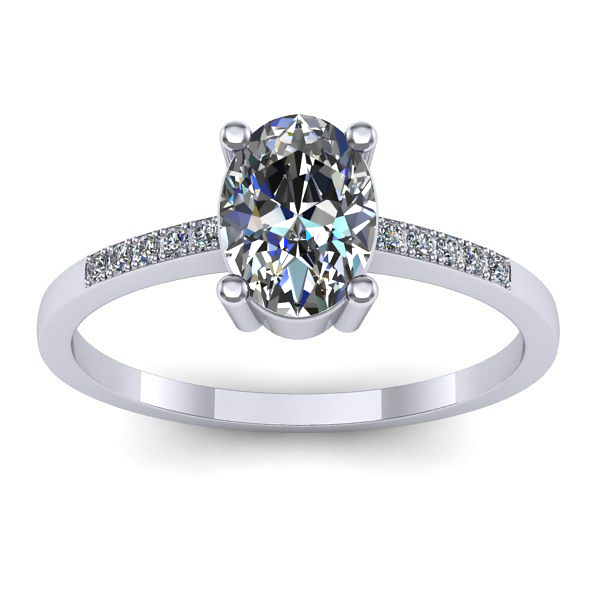 Inel de logodna cu diamant natural oval