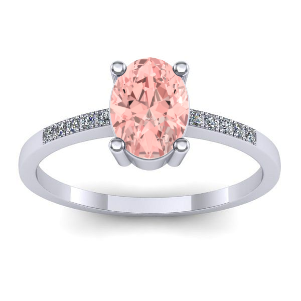 Inel de logodna cu diamant de laborator roz oval