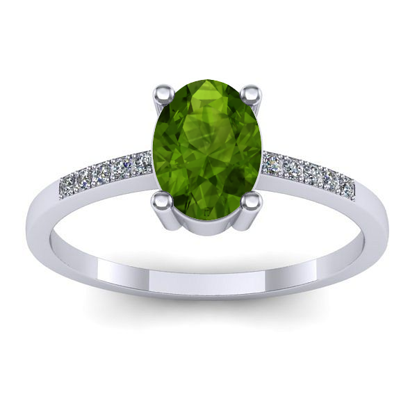 Inel de logodna cu peridot oval