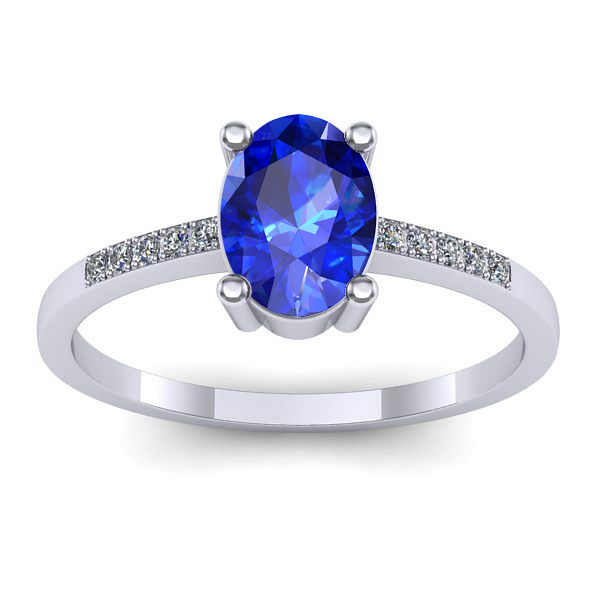 Inel de logodna cu safir oval