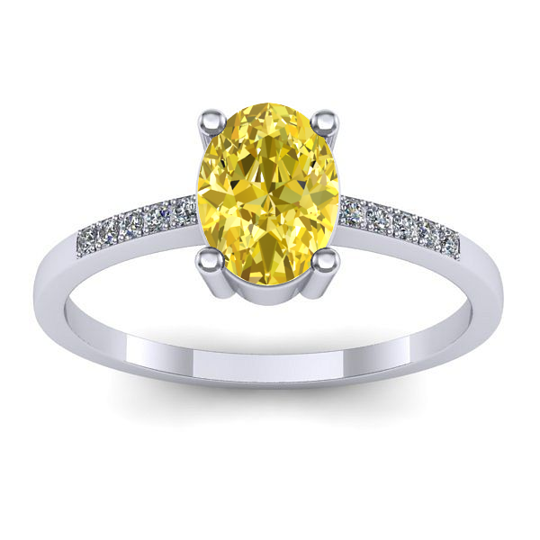 Inel cu safir galben oval