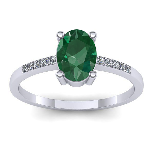 Inel de logodna cu smarald oval