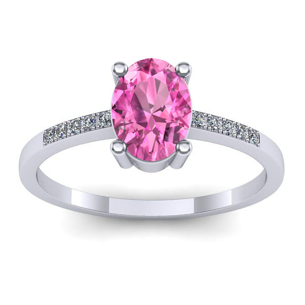 Inel cu safir roz oval