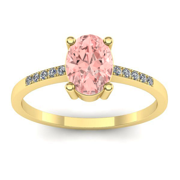 Inel logodna cu diamant de laborator roz oval