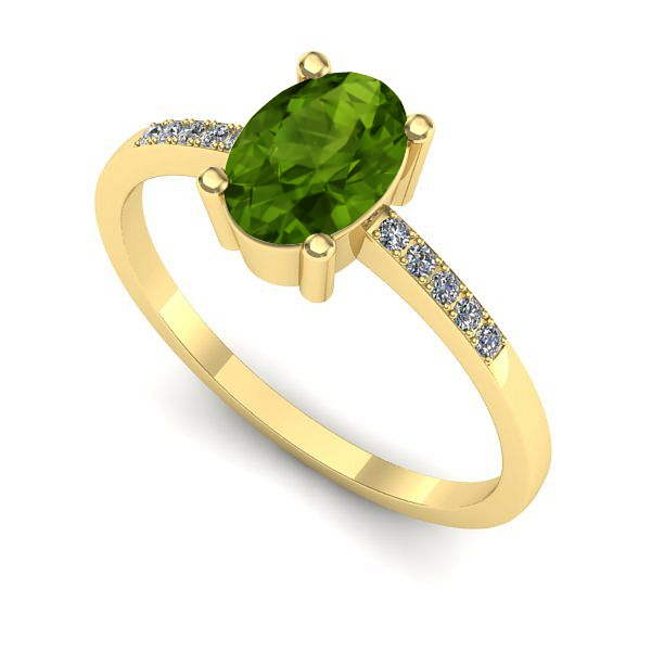 Inel din aur galben cu peridot