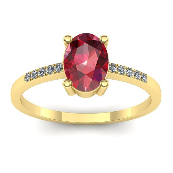 Inel cu rubin oval