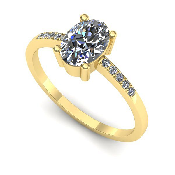 Inel din aur galben cu safir alb