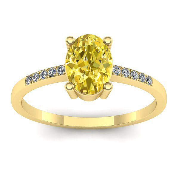 Inel logodna cu safir galben oval