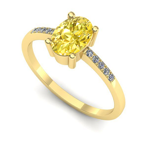 Inel logodna din aur galben cu safir galben